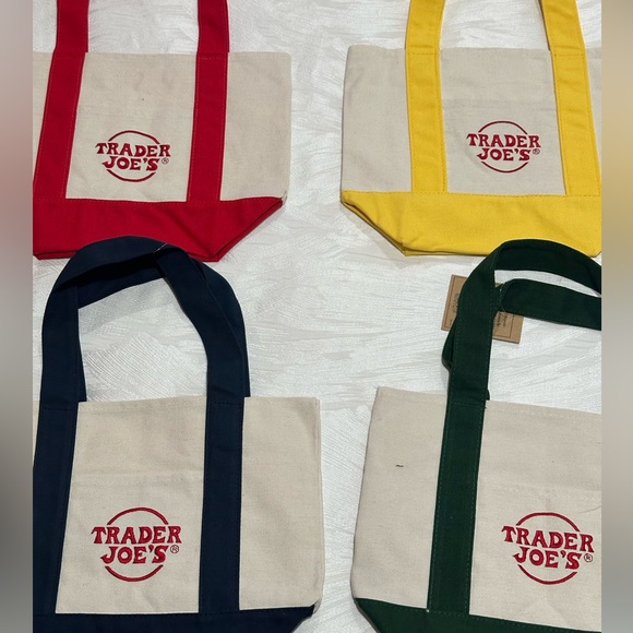 Trader Joe’s Mini Canvas Tote Bags - 4 colors - Picture 1 of 5